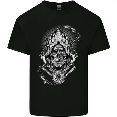 Buy Grim Reaper Time Biker Skull Rock Music Kids T-Shirt Childrens • 7.99£