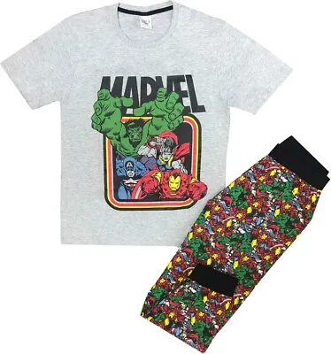 Buy Mens Marvel Comics Pyjamas Pjs PJ Size SMALL Nightwear Pajama Gift Grey Top • 13.99£