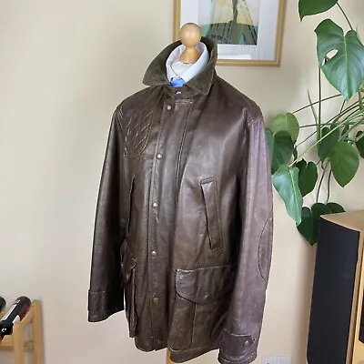 Buy Polo Ralph Lauren Leather Hunting Utility Jacket Brown Cowhide (L) Classic Sport • 200£