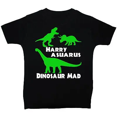 Buy Personalised Name-Asuarus Dinosaur Mad Baby, Children T-Shirt, Top T-Rex • 9.49£