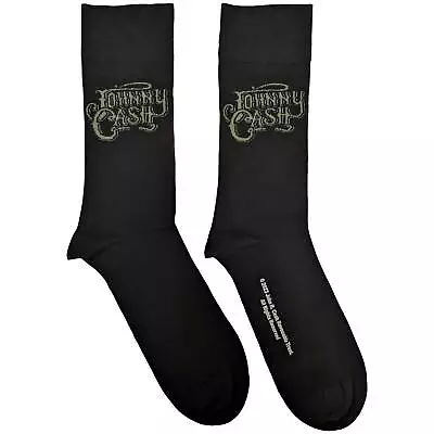 Buy Johnny Cash Text Logo Black Socks One Size UK 7-11 NEW OFFICIAL • 8.89£