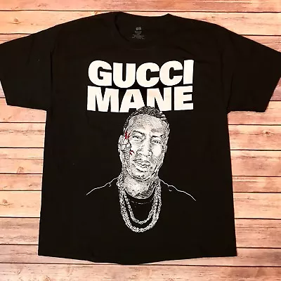 Buy GUCCI MANE Tshirt Large Black Portrait NEW Concert Tee Rap Hip Hop • 21.73£