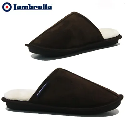 Buy Mens Lambretta Slippers Warm Fur Memory Foam Moccasins Winter Shoes Mules Size • 6.95£