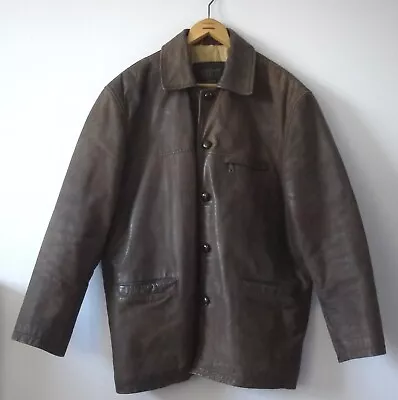 Buy Lakeland Dark Leather Thick Brown Coat Jacket Men's Size 42 • 29.99£