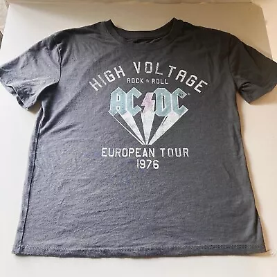 Buy AC/DC Grey Graphic Tee Youth Kids  SIZE MEDIUM 7/8 VTG STYLE T SHIRT Band Tour • 11.40£