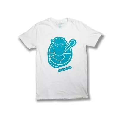 Buy Ed Sheeran White And Turquoise Crew Neck T Shirt Size Medium • 8£