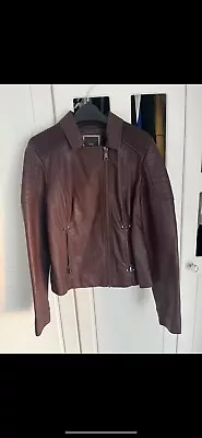 Buy Next Burgundy Fuax Leather Jacket UK12 Excellent Condition • 20£