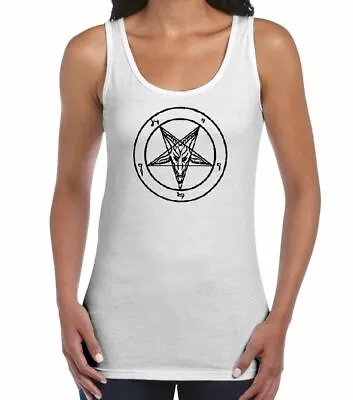 Buy Pentagram Pagan Women's Vest Tank Top - Wicca Crowley Satanic T-Shirt • 12.95£