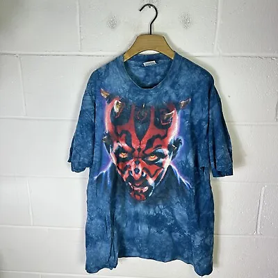 Buy Vintage Star Wars Shirt Mens Extra Large Liquid Blue Tie Dye Darth Maul Sith 90s • 93.95£