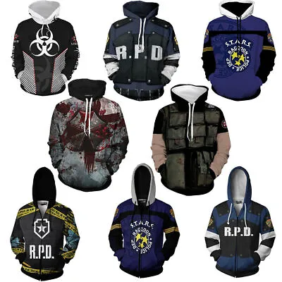 Buy Resident Evil 3D Hoodies Umbrella Corporation Pullover Zipper Sweatshirts Coats • 16.20£