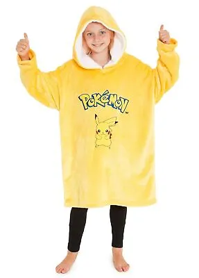 Buy Pokemon Pikachu Oversized Blanket Hoodie For Boys Girls • 19.49£