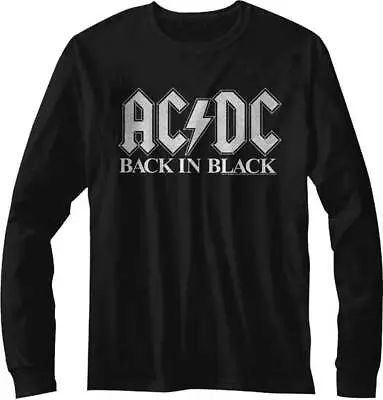 Buy ACDC Back In Black Men's Long Sleeve T Shirt Official Music Merch • 45.07£