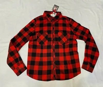 Buy Banned Apparel  Black And Red  Check Shirt Ladies  Grunge Y2k • 22.99£