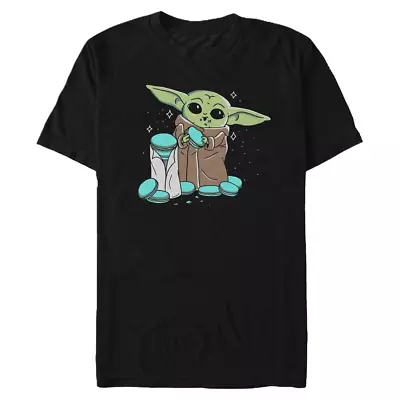 Buy Star Wars Baby Yoda Snack Time Organic Cotton Short Sleeve T-Shirt Black Size M • 7.50£