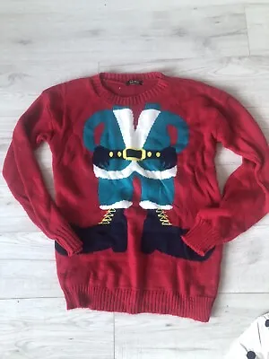 Buy Mens Red Christmas Jumper Size Small • 5.99£