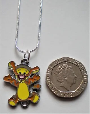 Buy Disneys Winnie The Pooh's Baby Tigger Sterling Silver & Enamel Pendant Necklace • 5£