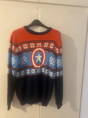 Buy Men’s Captain America Marvel Christmas Jumper Size Small • 5£