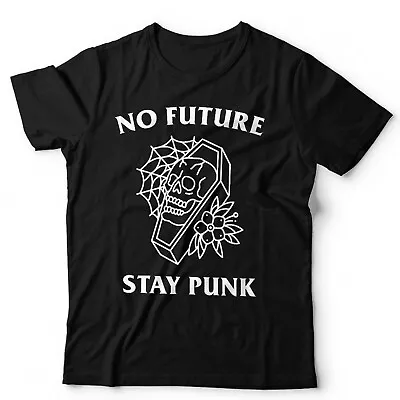 Buy No Future Stay Punk Unisex TShirt Large Fit 3-5XL Hardcore Tattoo Skull Gothic • 15.99£