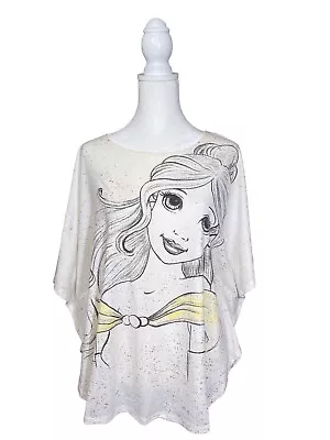 Buy Disney Parks Princess Beauty And The Beast Belle T-shirt Caped Sleeves Size M • 23.68£