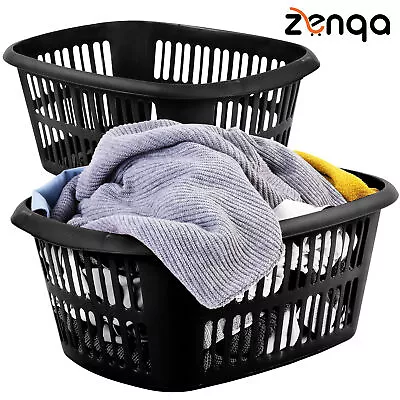 Buy Laundry Basket Plastic Large Washing Hamper Clothes Wash Bin Bathroom Rectangle • 11.99£