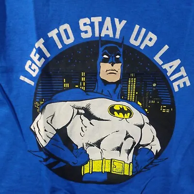 Buy Batman  I Get To Stay Up Late  Youth Blue Tee Shirt Size Youth Medium • 12.89£