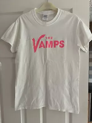 Buy Ladies Gildan White The Vamps T Shirt Size Small • 3.81£
