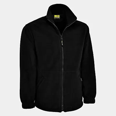 Buy Mens Winter Warm Micro Fleece Jacket By MIG - PLAIN FULL ZIP SOFT OUTDOOR COAT • 22.99£