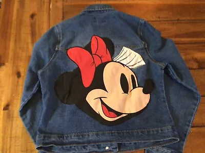 Buy Vintage Disney Minnie Mouse DENIM Jean Jacket Custom Sewn Youth 2XL • 20.07£
