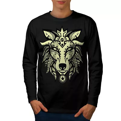 Buy Wellcoda Spirit Wolf Mens Long Sleeve T-shirt, Dream Animal Graphic Design • 24.99£