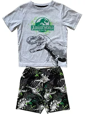 Buy New Boys Jurassic World Dinosaur Pyjamas. T-shirt And Shorts.5-6yrs. • 7.25£