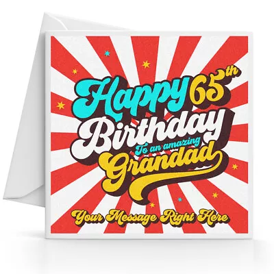 Buy Personalised 65th Birthday Card Male Husband Grandad Uncle Brother Dad Friend • 2.95£