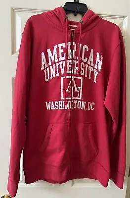 Buy American University Sweatshirt Hoodie Zip Large Washington DC College Red Men • 26.79£