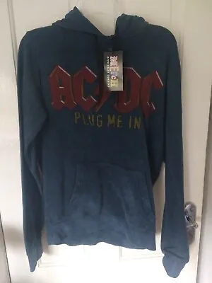 Buy BNWT Mens AC DC AC/DC Goody Plug Me In Grey Hoodie Size Small ACDC • 14.95£