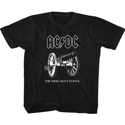 Buy Kids AC/DC Ror Those About To Rock Black Rock And Roll Music Band T-Shirt • 19.34£