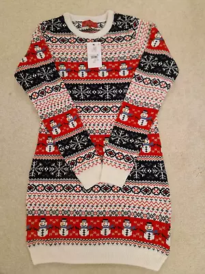 Buy Ladies NEXT Fairisle Christmas Red Blue White Jumper Size 8-10 New Tags RRP £30 • 24.97£