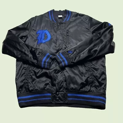 Buy Nike Varsity Jacket Coat Size Large Black Blue Devils Bomber Vintage • 29.95£