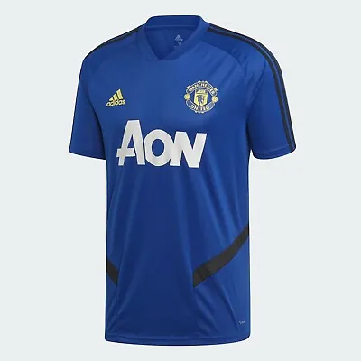 Buy Adidas Football 2019-20 Manchester United Training Jersey, Size L, Blue • 25£