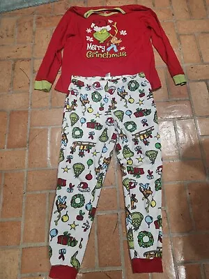 Buy  Grinch Who Stole Christmas 2-Piece Pajamas Set Women's Size LARGE 12-14 • 14.21£