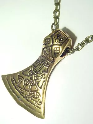 Buy BUTW REAL BRONZE Celtic Axe Norse Viking Pendant 20  Bronze Patina Chain 0926E • 34.05£