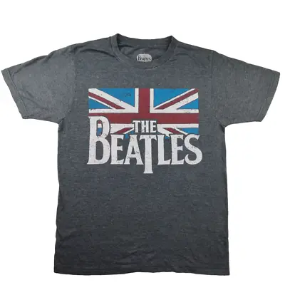 Buy Official The Beatles Union Jack T Shirt Size XS Grey Unisex Adults Short Sleeve • 13.49£