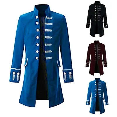 Buy Vintage Steampunk Uniform Stand Collar Coat Jacket For Men Fashionable Apparel • 34.85£