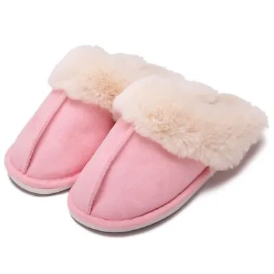 Buy Womens Slippers Memory Foam Fluffy House Slip-on Suede Anti-Skid Sole Indoor • 9.99£