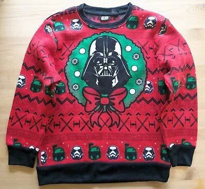 Buy Star Wars Kids Child Darth Vader Christmas Sweater Size M Imperial • 12.06£
