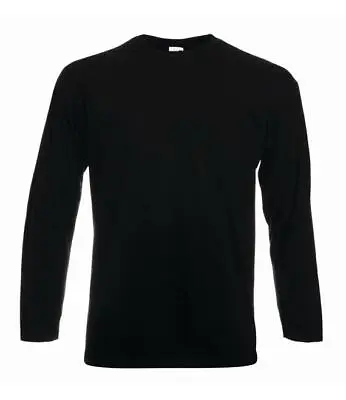 Buy Fruit Of The Loom Long Sleeve T-shirt Plain Cotton Top Round Neck Tee Pack 3 & 5 • 7.59£