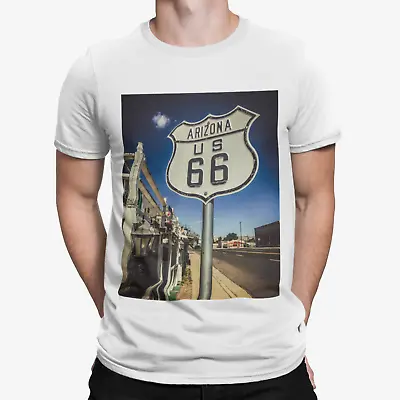 Buy Route 66 Gas Pic T-Shirt - Retro - Cool - American - USA - Classic - Casual • 8.39£