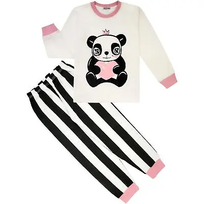 Buy Kids Girls Boys Xmas Pyjamas Baby Pink Panda Animal Xmas Set Lounge Suit • 9.99£