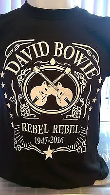 Buy David Bowie - Rebel Rebel 1947-2016 - 100% Cotton T-shirt • 11.99£