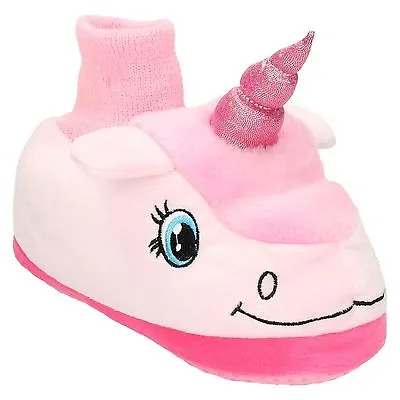 Buy Spot On X2R053 Childrens Pink Textile Fun Novelty Unicorn Themed Slippers • 7.99£