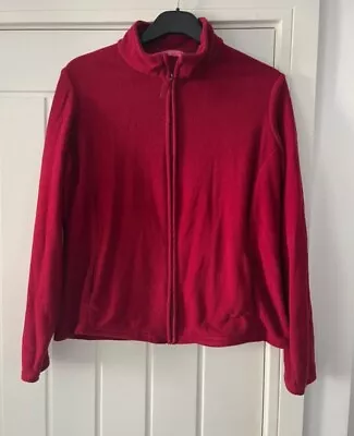 Buy Marks And Spencer Red Fleece Zip Jacket Size 16 • 5£