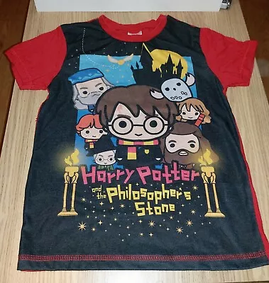 Buy Kids Harry Potter & The Philosophers Stone T-shirt, Size 7-8 Years, Red + Black • 3.50£